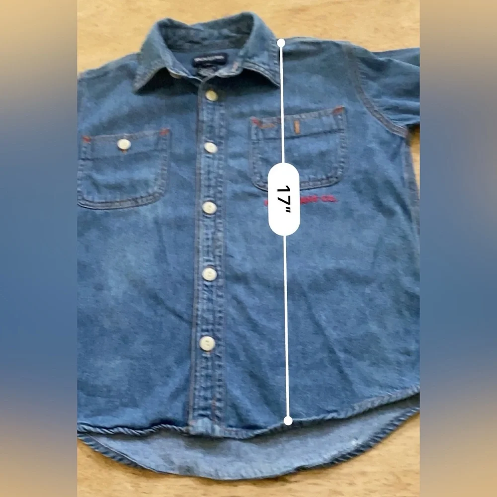 Vintage Ralph Lauren Polo Jeans Co Unisex Sz 3T‎ Denim Long Sleeve Button Down